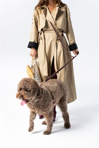 Zoe Pet Atelier Cotton&Leather Multi Leash Gezdirme Tasması Bordo 