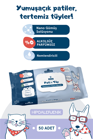 Zozo Cares Paw & Feather Cleaner Hygiene Wipes 50 pcs