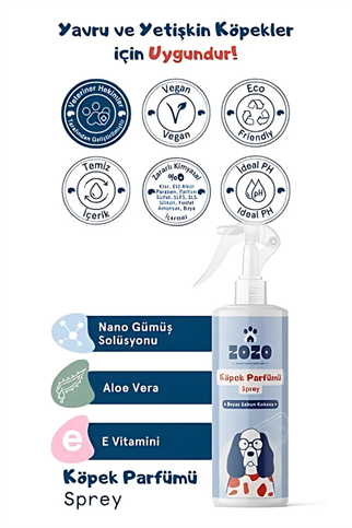 Zozo köpek parfümü spreyi beyaz sabun kokusu