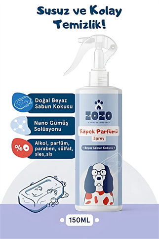 Zozo köpek parfümü spreyi beyaz sabun kokusu