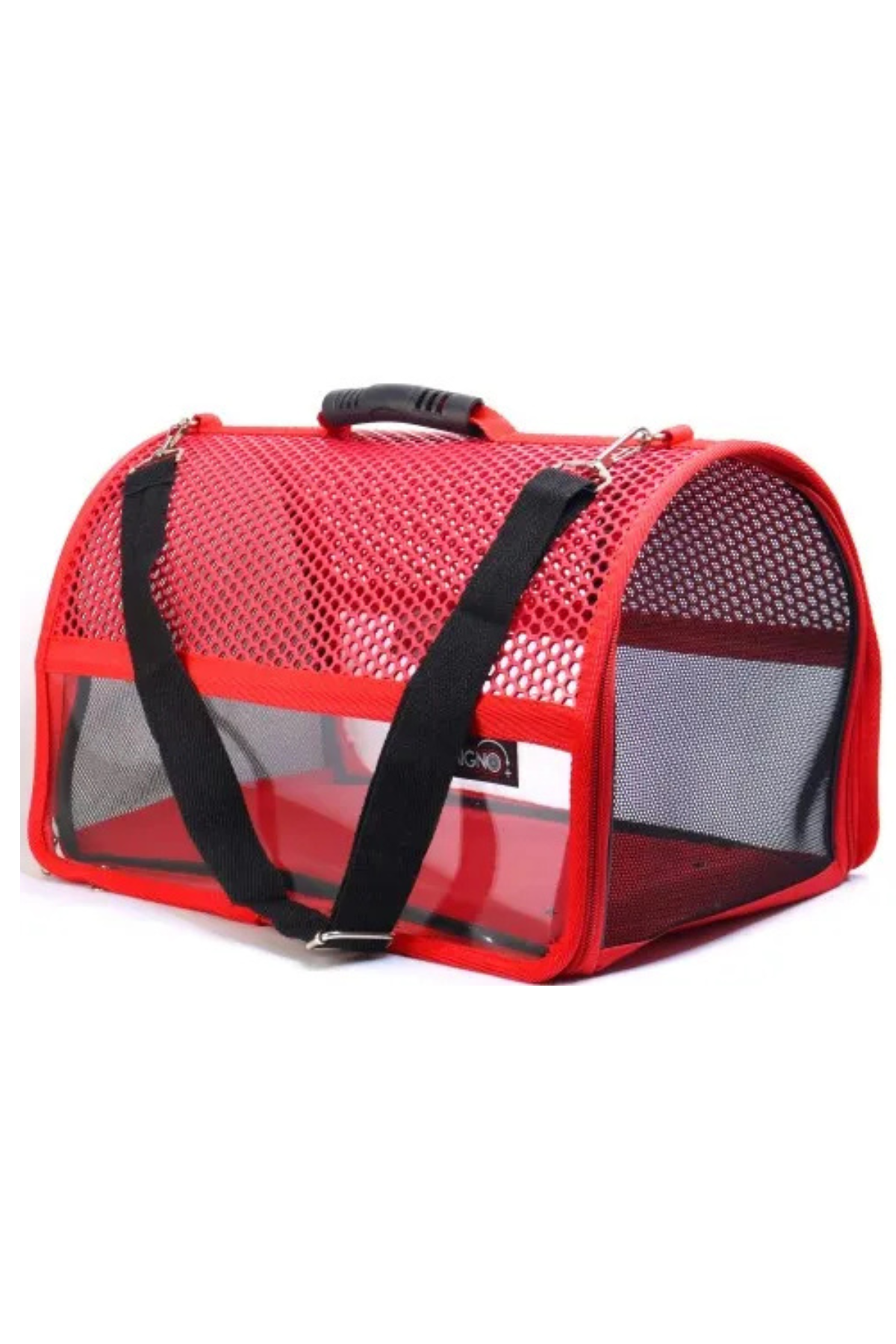 Migno Flybag Voyager Fileli-Şeffaf Model Kedi Köpek Taşıma Çantaları - Kırmızı
