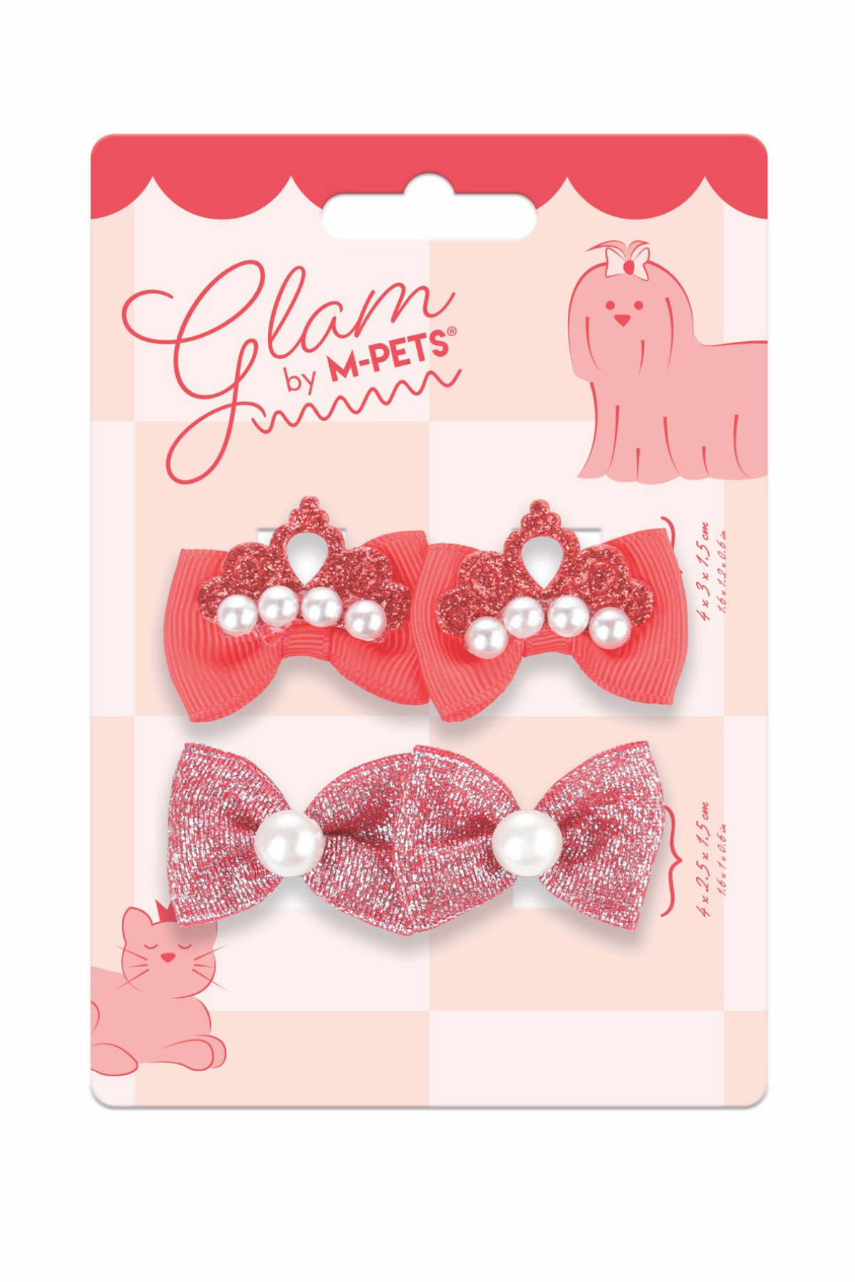 M-Pets Glam Köpekler için Aksesuar Toka Kırmızı Taç