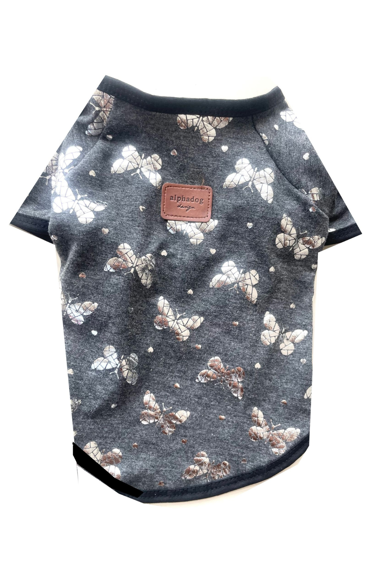 Alphadog Design Koyu Gri Kelebekli Tişört 