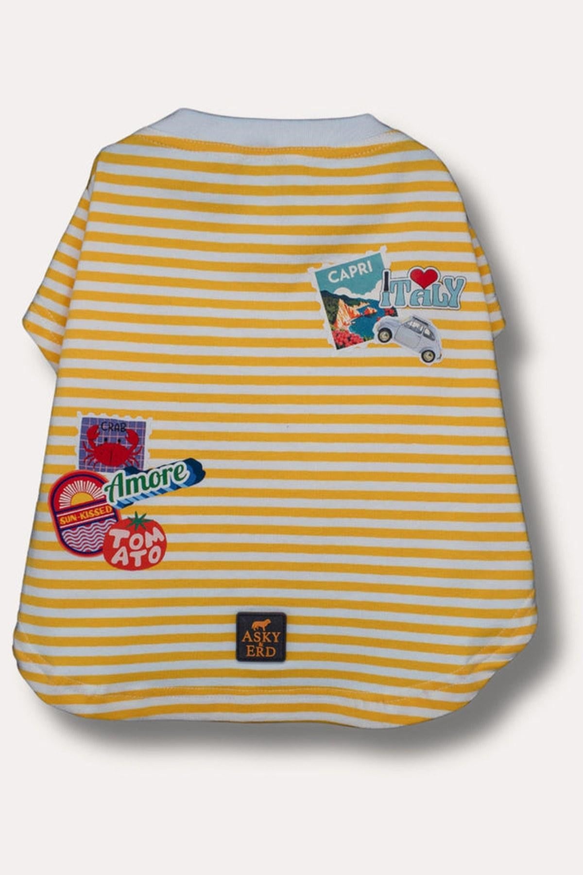 Asky&Erd Ciao Capri Köpek T-Shirt Limoncello