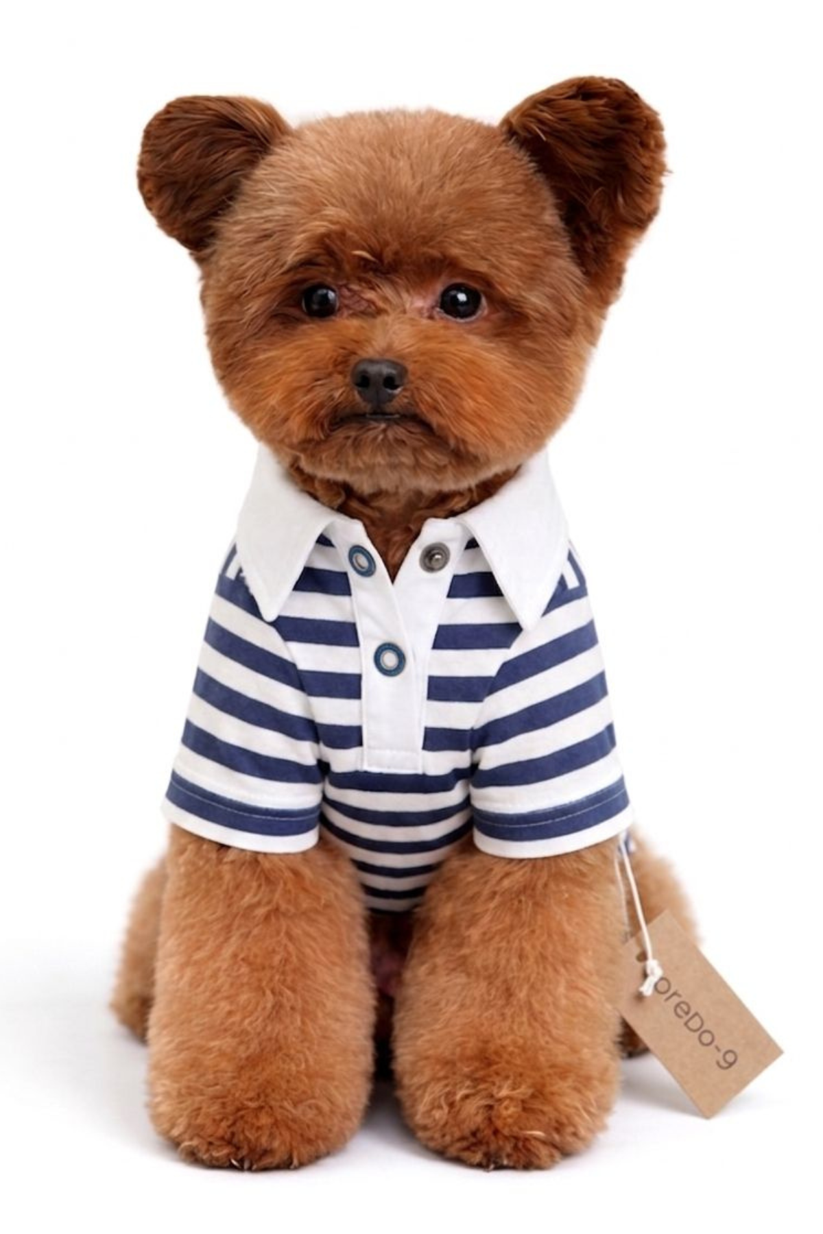 Doredog Mavi Çizgili Yakalı Köpek Tshirt