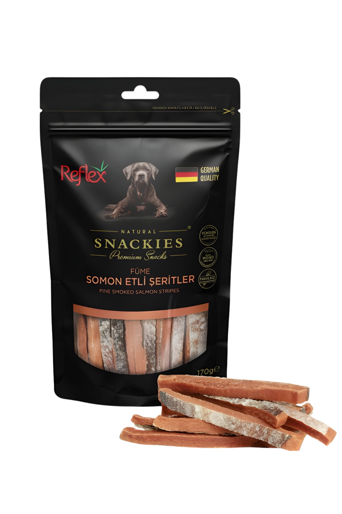 Reflex Snackies Natural Füme Somon Etli Şerit Köpek Ödül Maması 170gr
