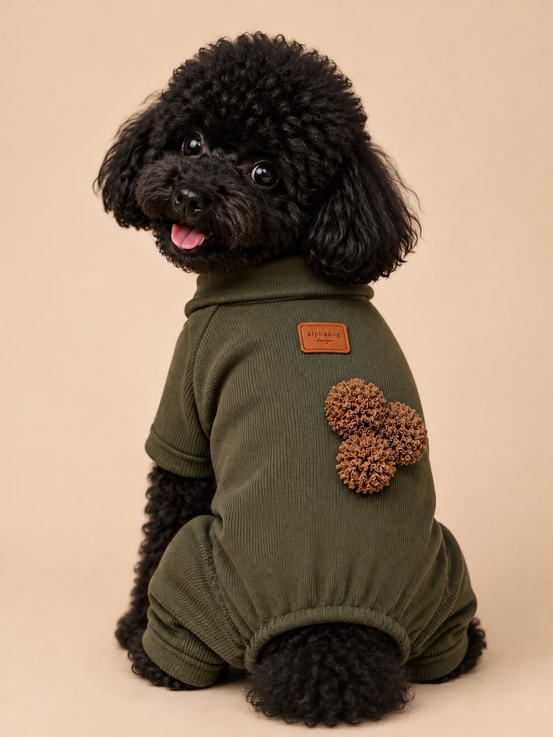 Alphadog Design Çiçekli Köpek Tulum Haki