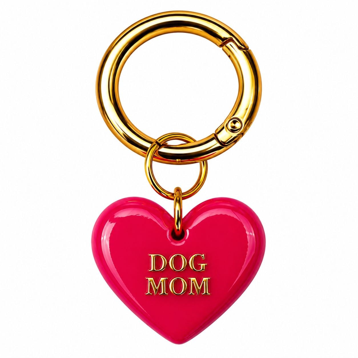 Dog And The City Dog Mom Charm Köpek Anahtarlığı Glow Fuşya