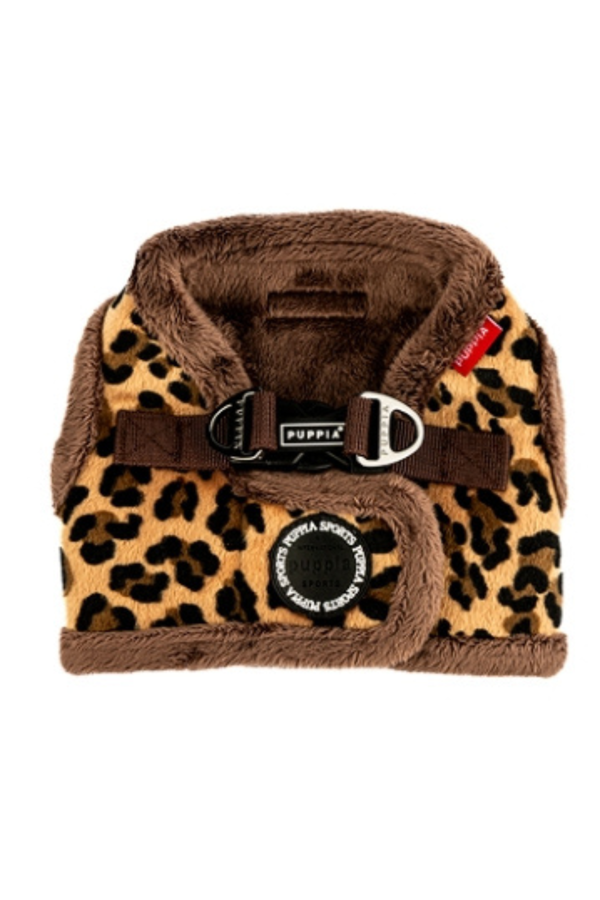 Puppia Wild Harness B Köpek Göğüs Tasması - Kahverengi | Leopar Desenli