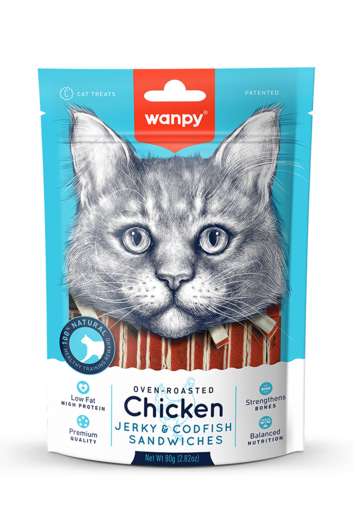 Wanpy Oven Roasted Tavuklu Morina Balıklı Sandviç Kedi Ödülü