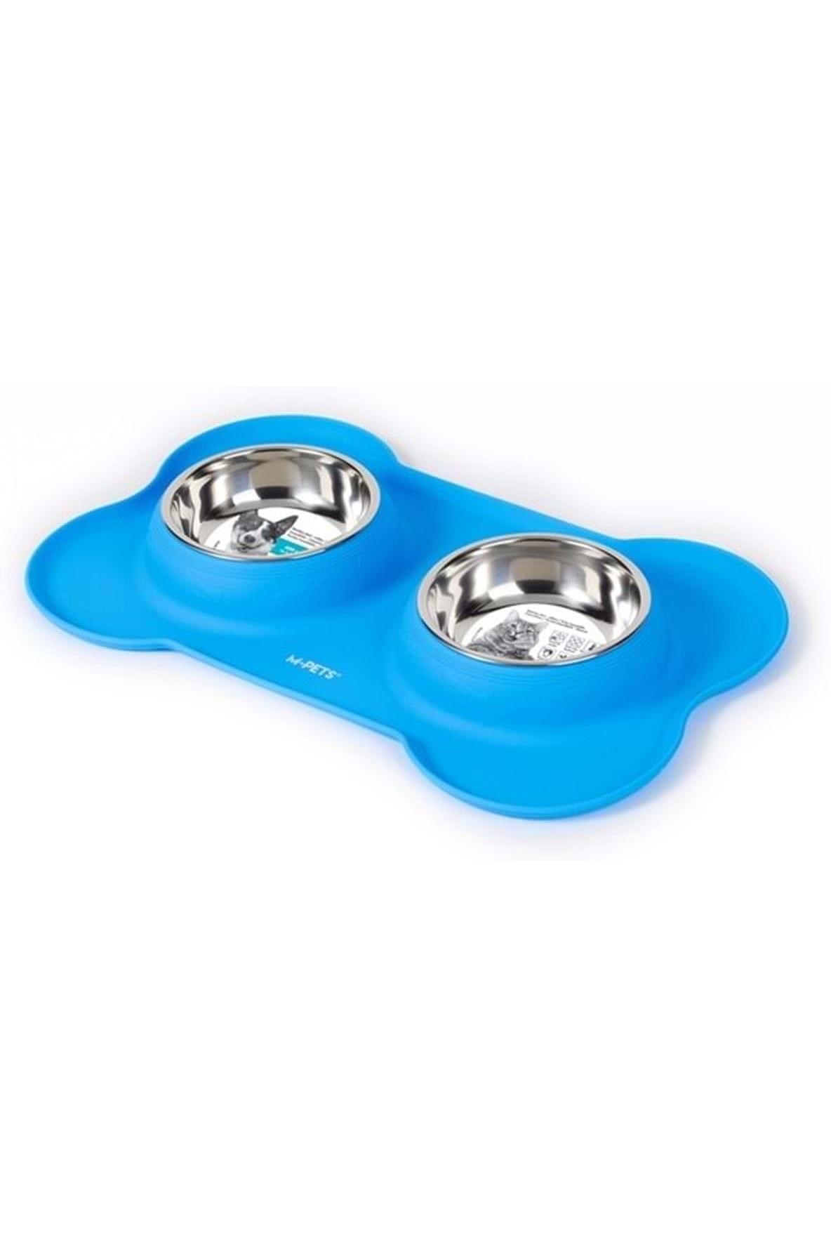 M-Pets Duet Köpek Mama Ve Su Kabı Blue