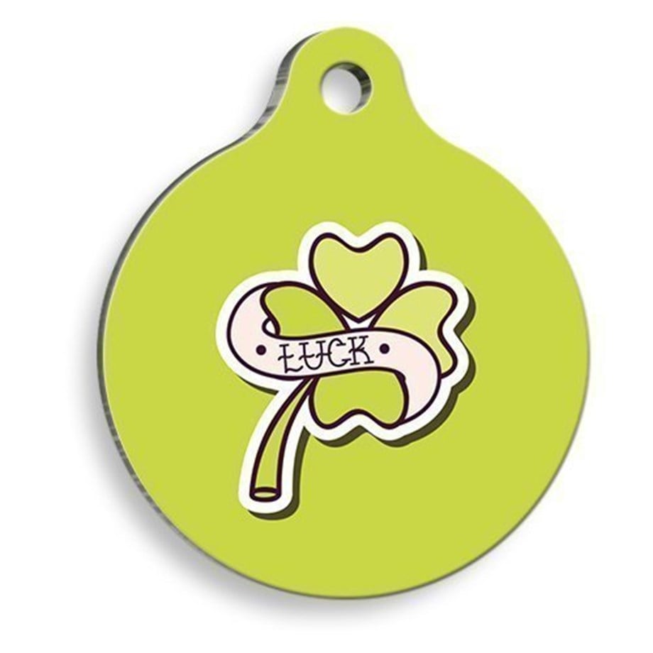 4 -Leaf Clover Round Cat And Dog Tag