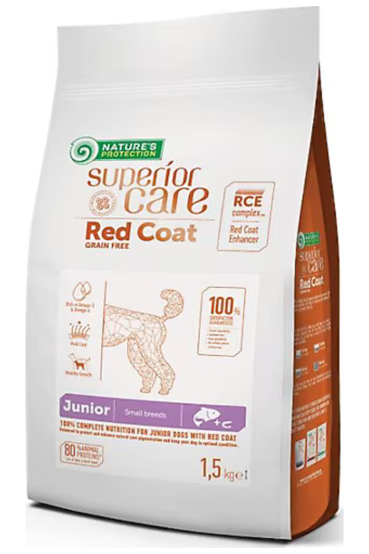 Nature's Protection Superior Care Kızıl/Kahverengi Köpekler İçin Tahılsız Somonlu Küçük Irk Yavru Köpek maması 1.5 kg 