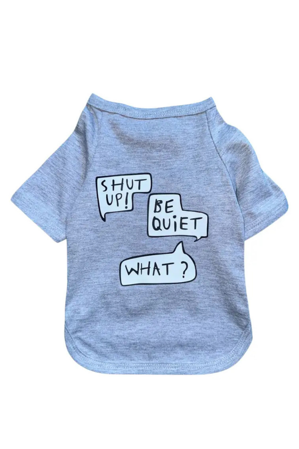 Ziggy Dog Be Quiet Köpek T-shirt Gri