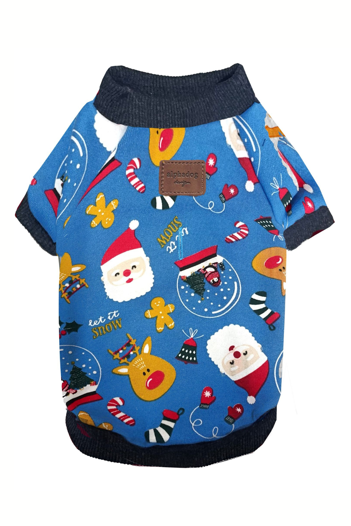 Alphadog Christmas Köpek T-shirt Mavi