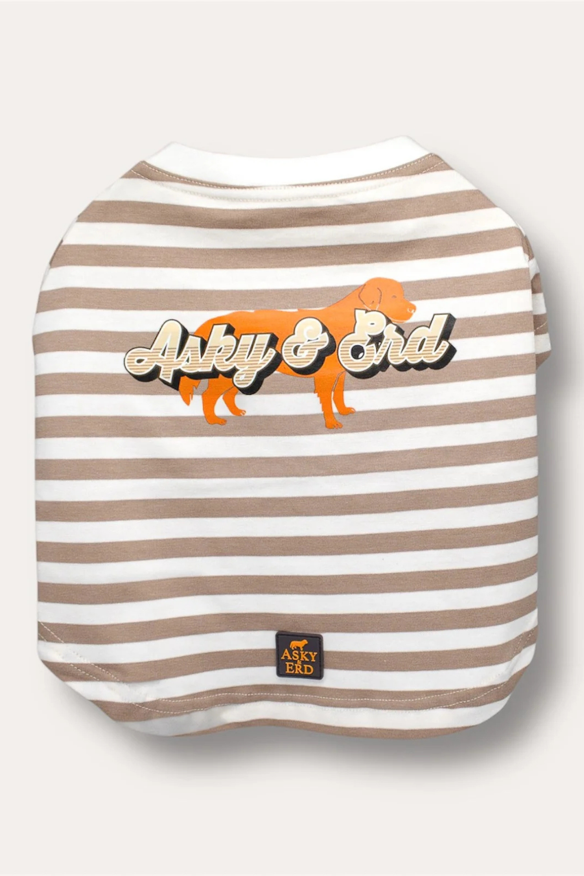Asky&Erd Heritage Stripe Tshirt Oat Latte