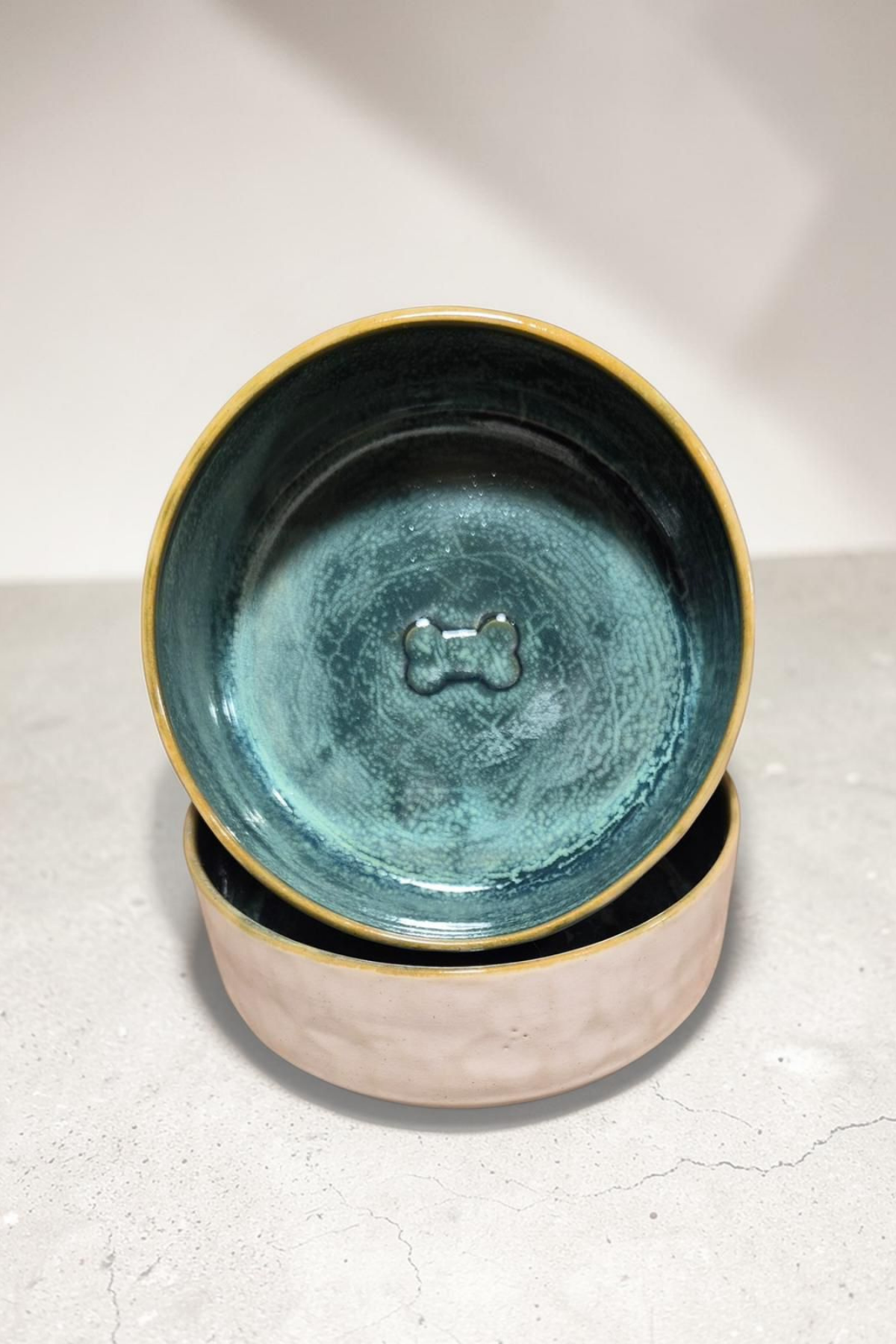 Feza Seramik Mama Kasesi Seti Beyaz/İçi Yeşil