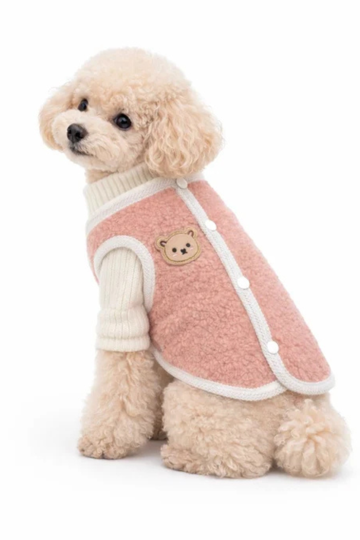 Dolcepets Ayıcık Desenli Köpek Hırka Pembe