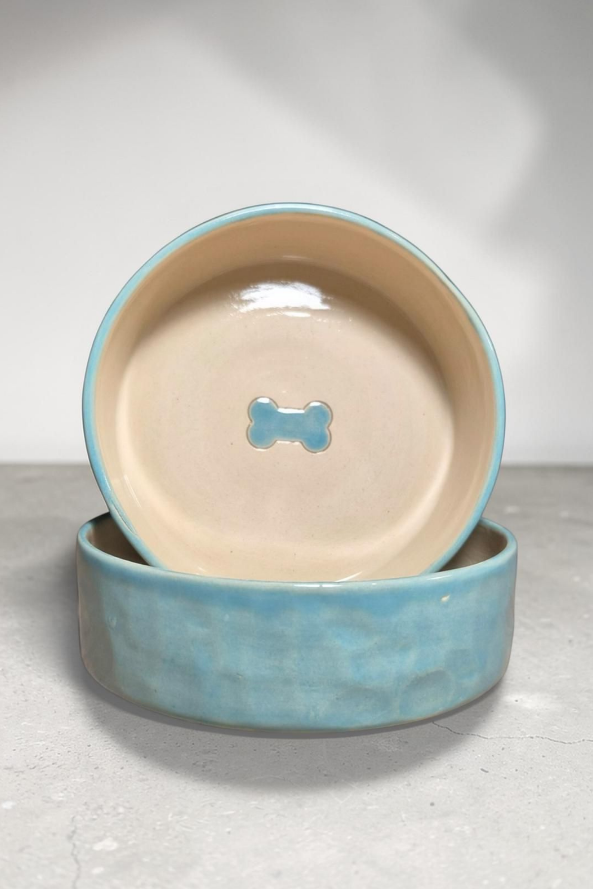 Feza Seramik Mama Kasesi Seti Mavi