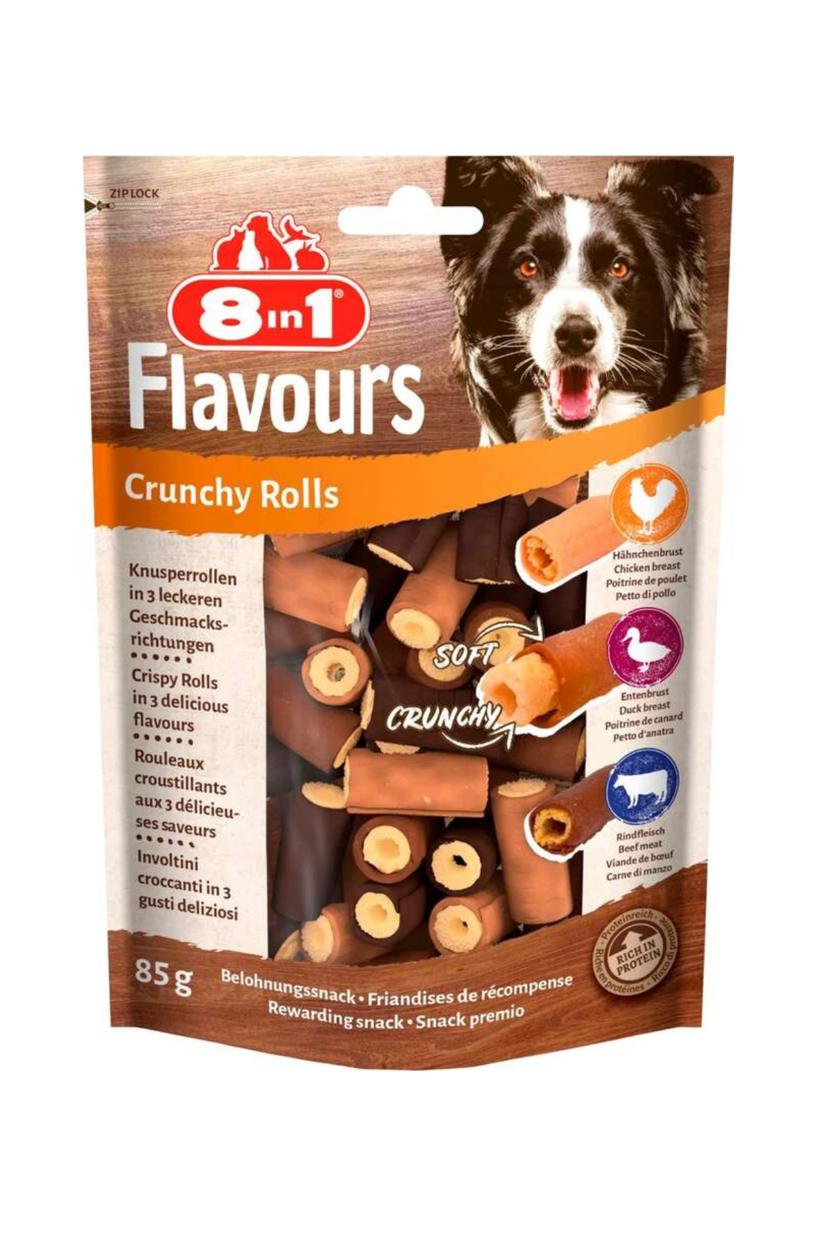 8in1 Flavours Crunchy Rolls Köpek Ödülü 85 Gr