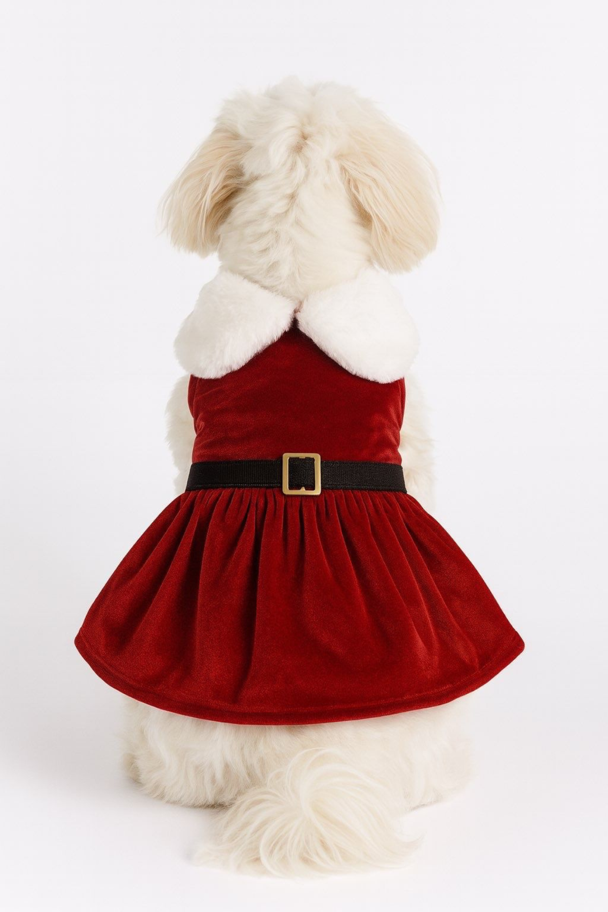 Doredog Peluş Yakalı Köpek Noel Anne Elbisesi