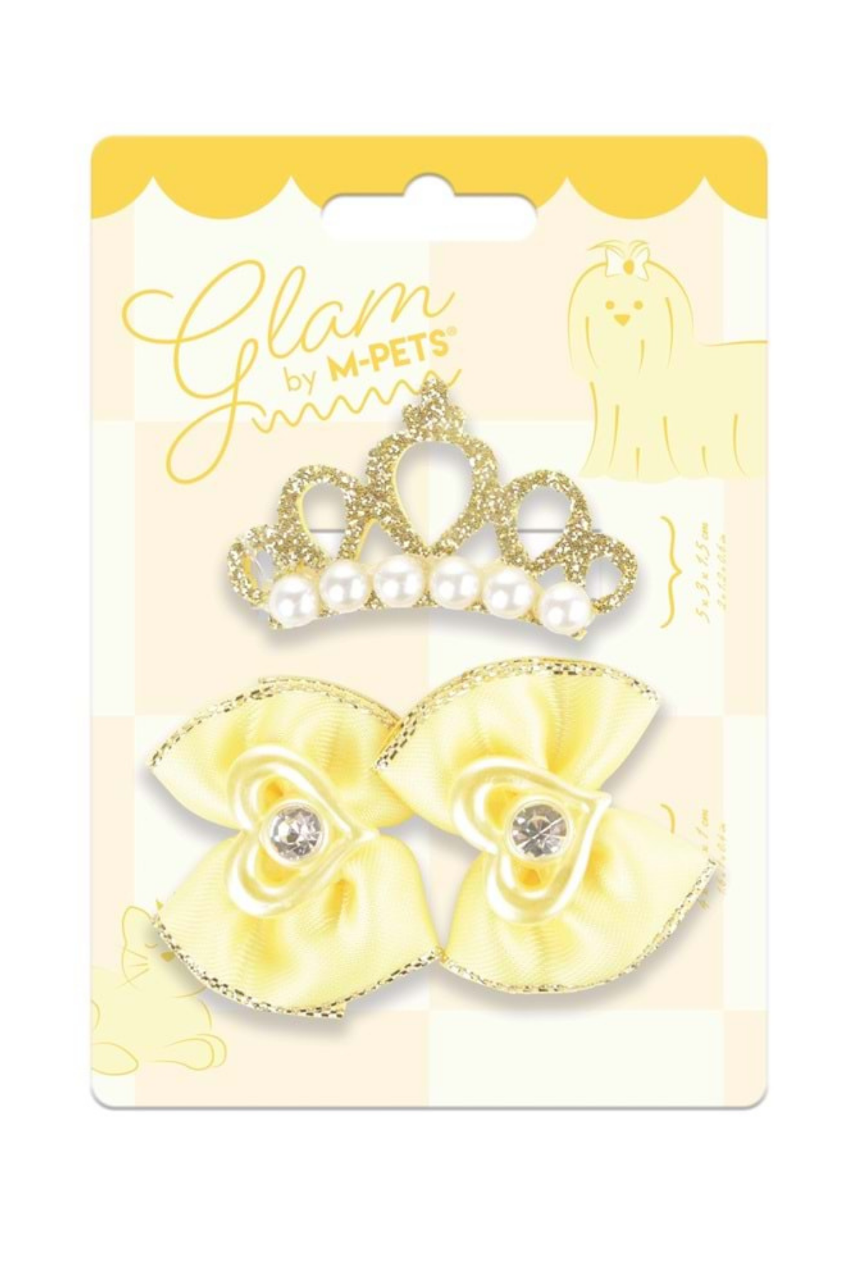M-Pets Glam Köpekler için Aksesuar Toka Sarı Taç