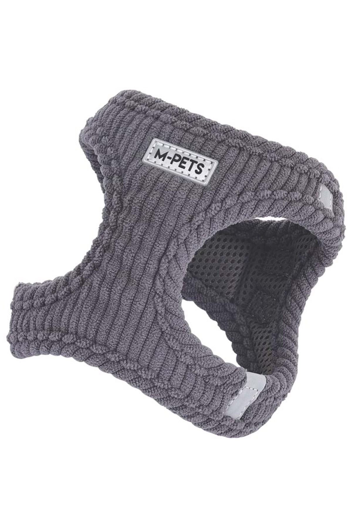 M-Pets Velvet Köpek Göğüs Tasması Gri