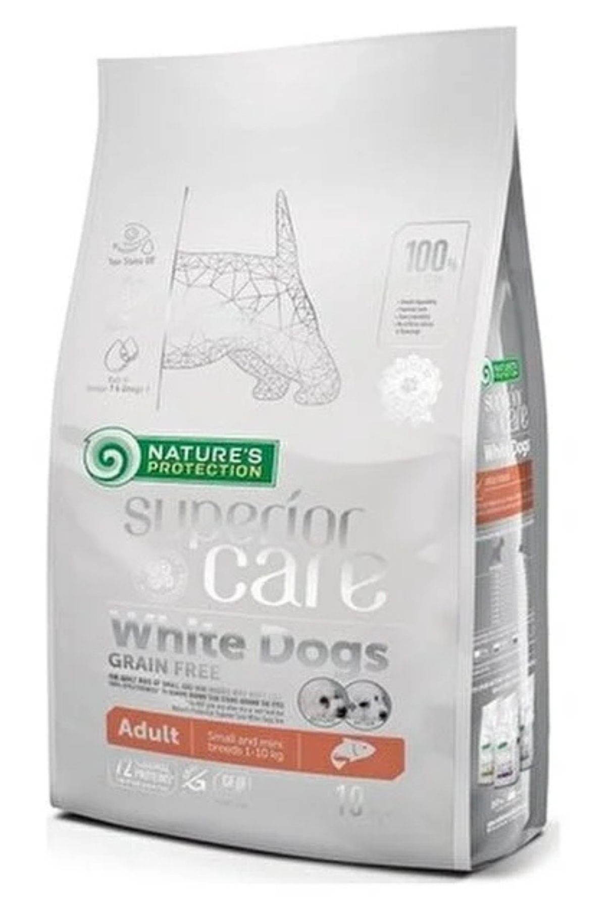 Nature's Protection Superior Care Beyaz Tüylü Köpekler İçin Tahılsız Alabalıklı Küçük Irk  Köpek Maması 1.5 kg