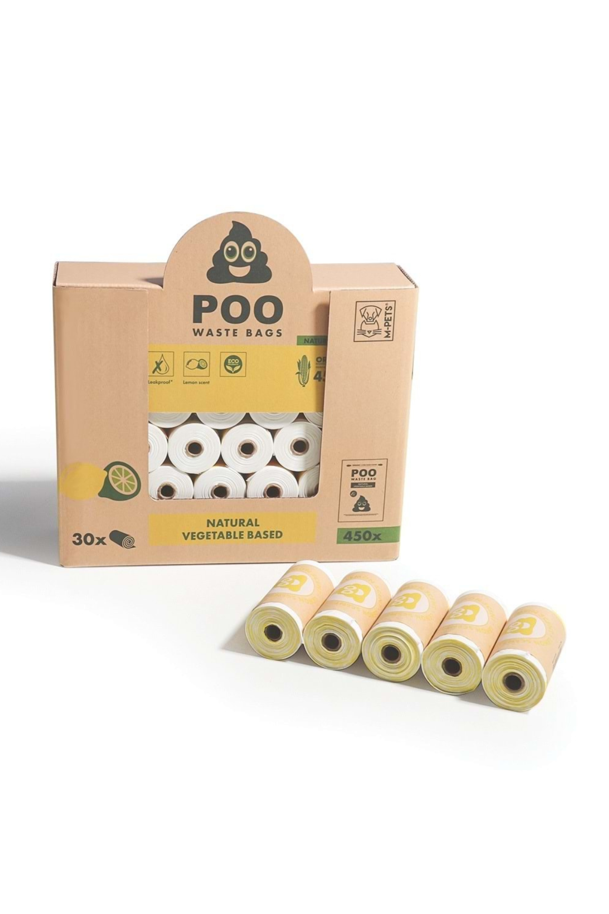 M-PETS POO DIŞKI POŞETİ 15 YAPRAK LİMON KOKULU 30LU PAKET