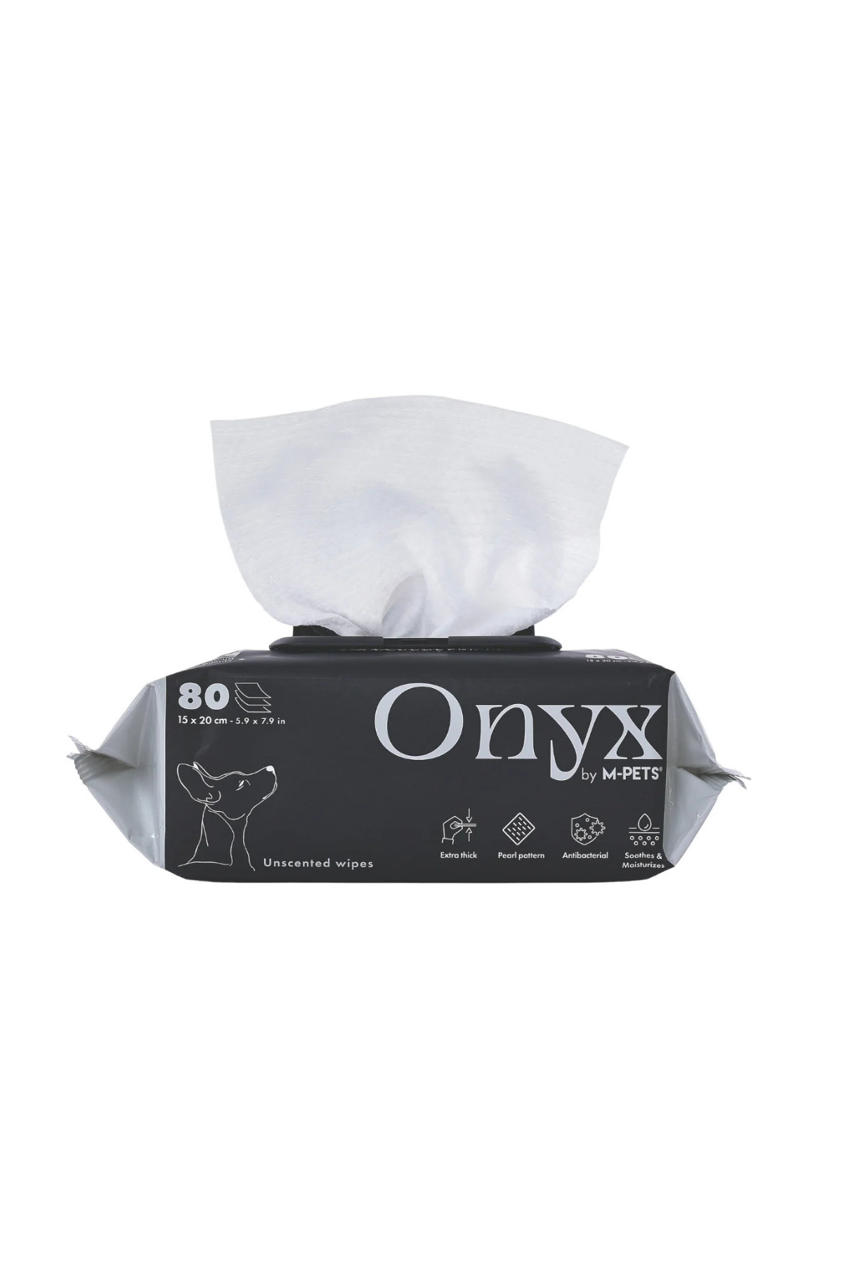 M-Pets Onyx Kokusuz Kedi ve Köpekler İçin Temizleme Mendili 80li