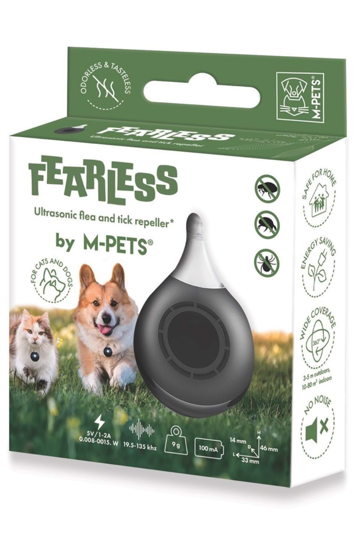 M-Pets Fearless Ultrasonic Pire ve Kene Kovucu Siyah