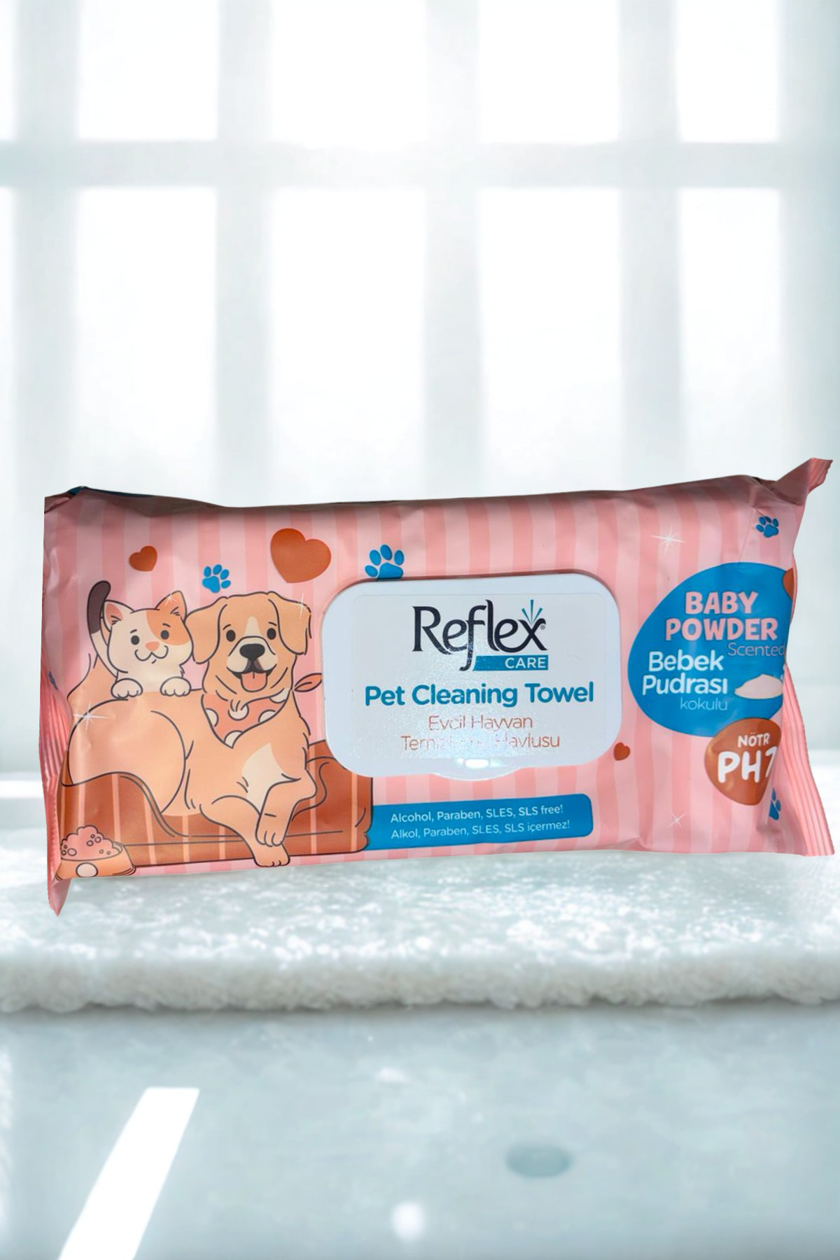 Reflex Kedi ve Köpekler İçin Çok Amaçlı Hijyenik Temizleme Mendili (50'li)