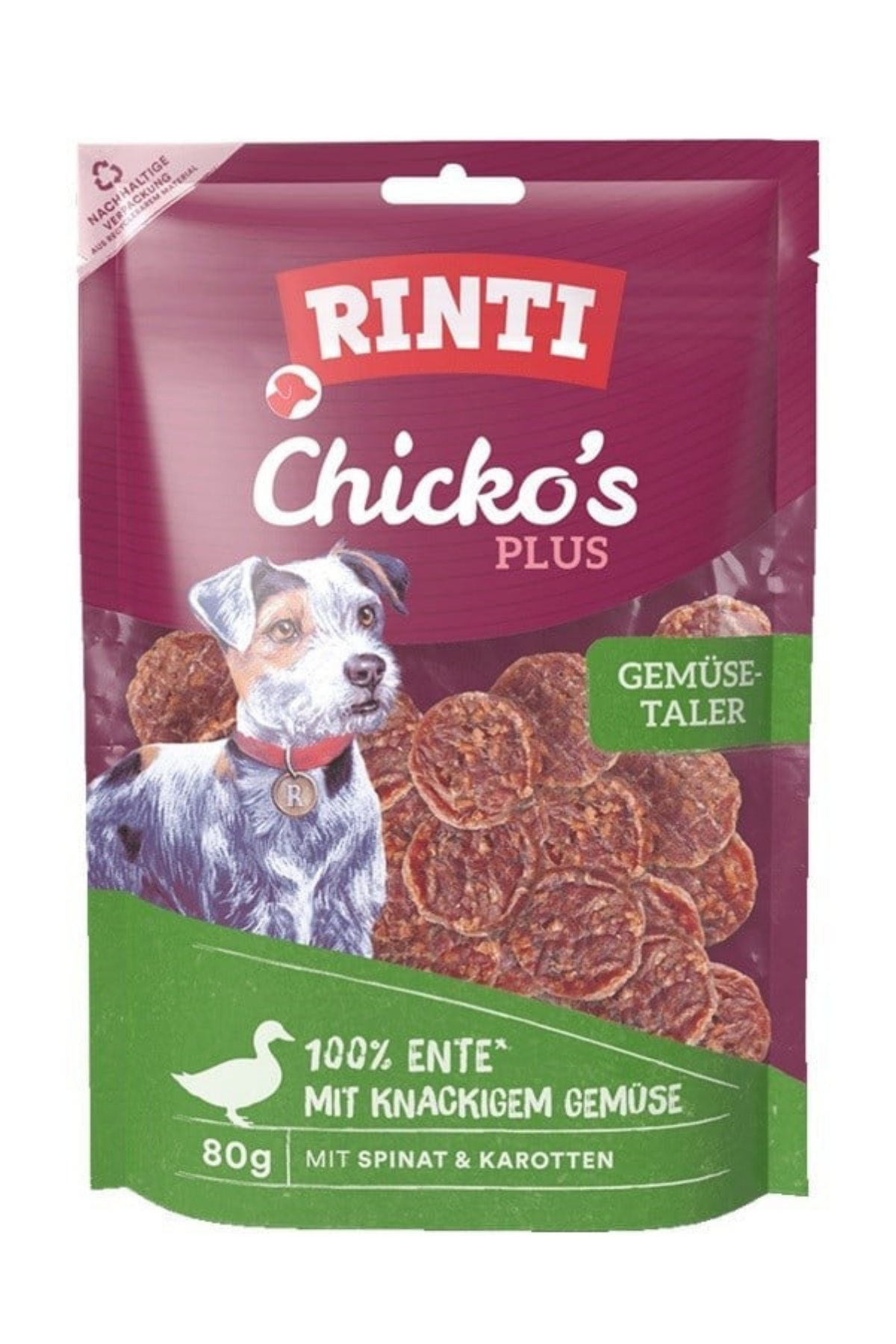 Rinti Chicko's Plus Ördek ve Sebze Yetişkin Köpek Ödül Maması