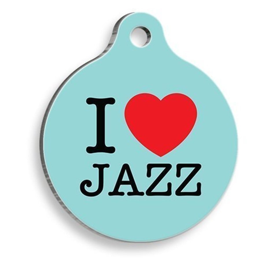 Light Blue Jazz Round Cat And Dog Tag