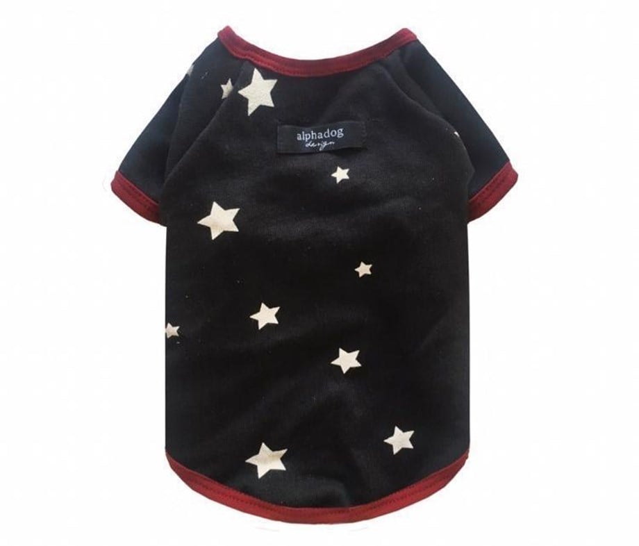Alphadog Design Black Star Köpek T-shirt