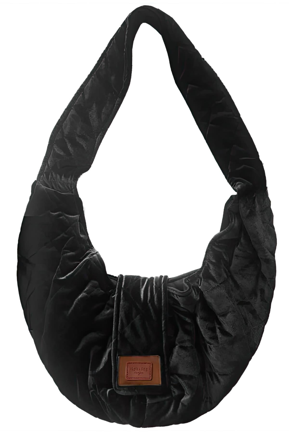 Alphadog Design Mommybag Dog Postman Carrying Bag Velvet Black