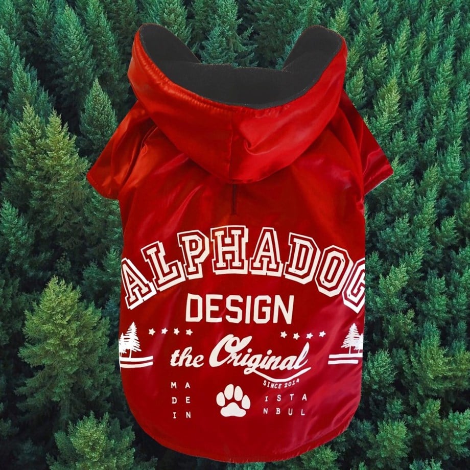 Alphadog Design New Original Köpek Yağmurluk Kırmızı