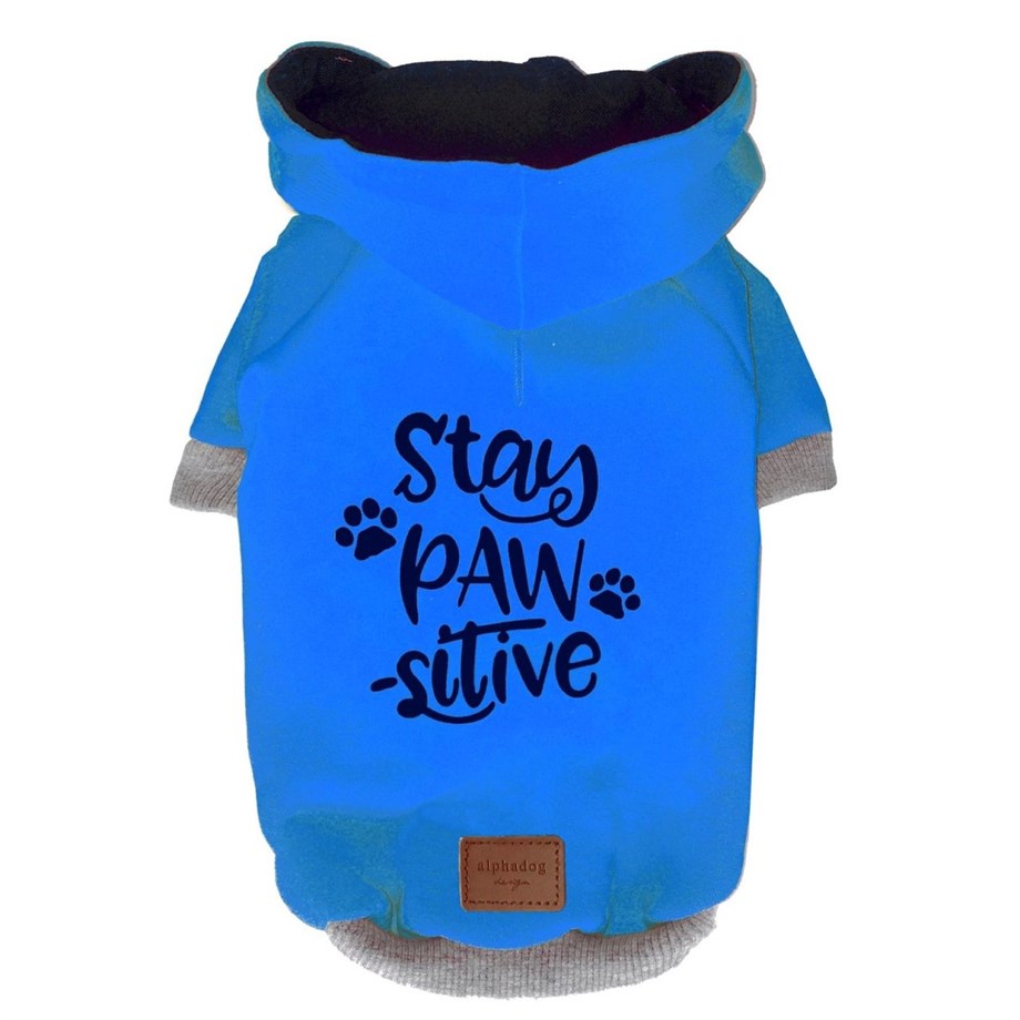 Alphadog Design Stay Pawsitive Köpek Sweatshirt Mavi
