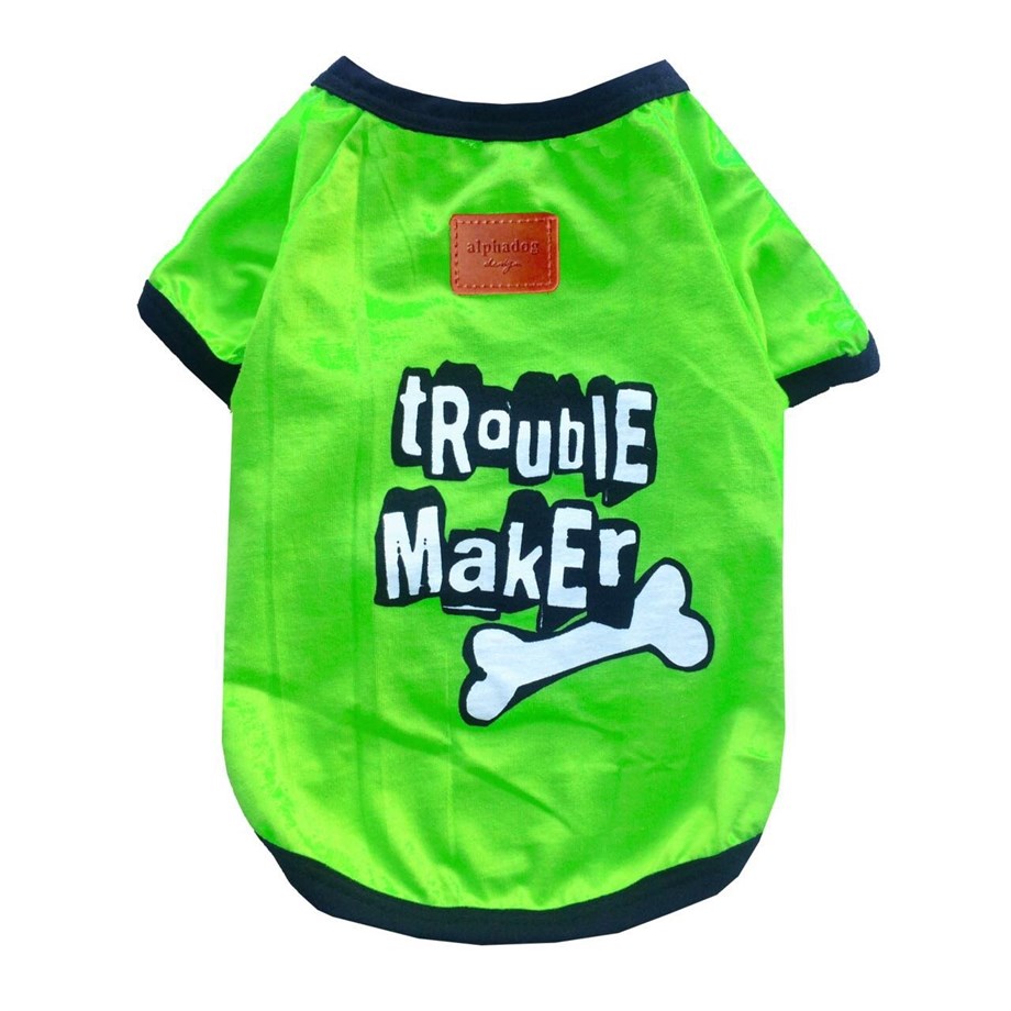 Alphadog Design Trouble Maker Köpek T-shirt Yeşil