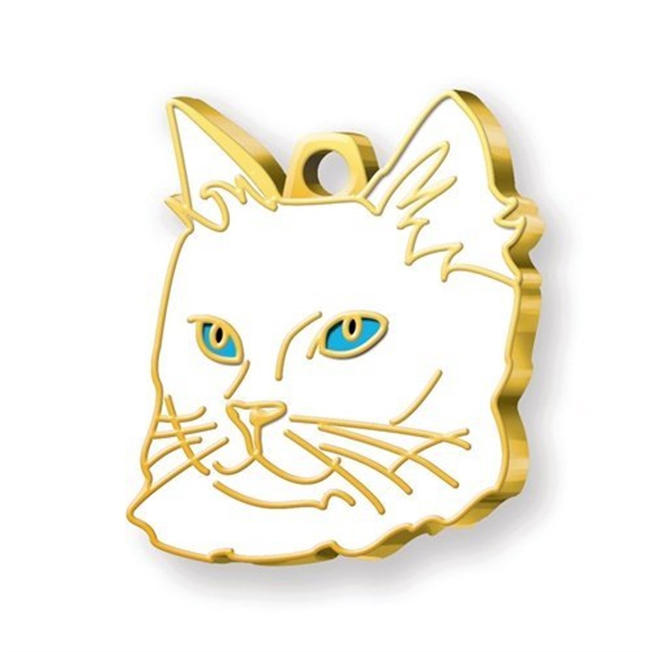 Gold Plated Van Cat Cat Tag (Blue Eyed)