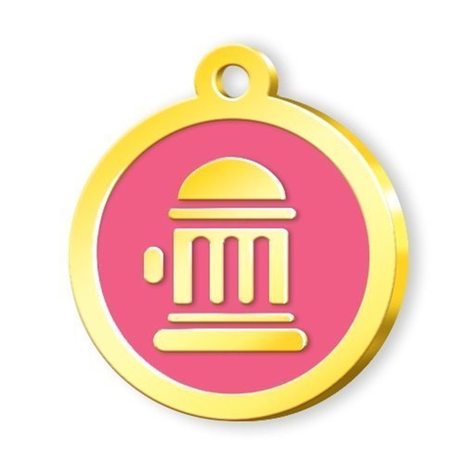 Altın Kaplama Yangın Musluğu Künye - Pembe