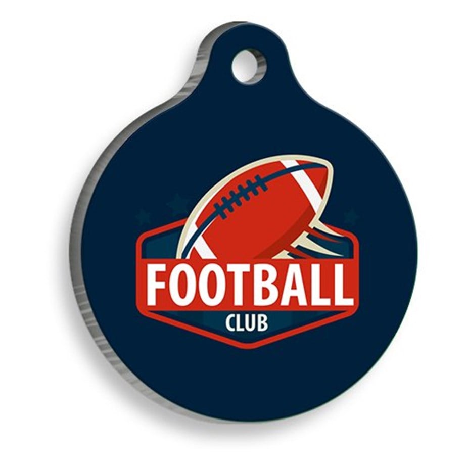 American Football Round Cat And Dog Tag