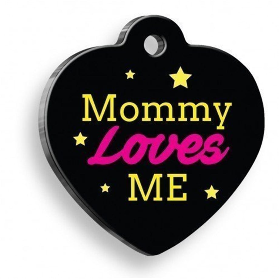 My Mother Loves Me Pink Heart -Shaped Cat Dog Tag
