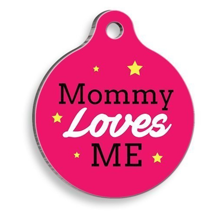 My Mother Loves Me Pink Round Cat And Dog Tag