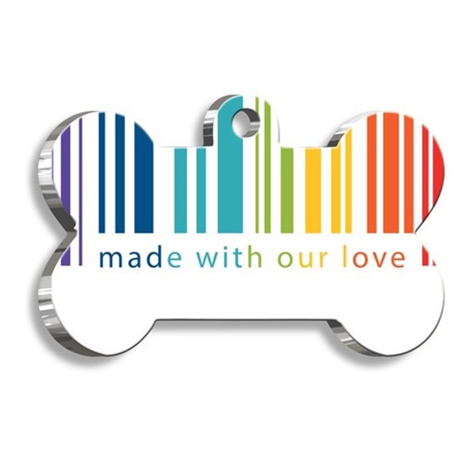 Bone Shaped Dog Tag Made With Love