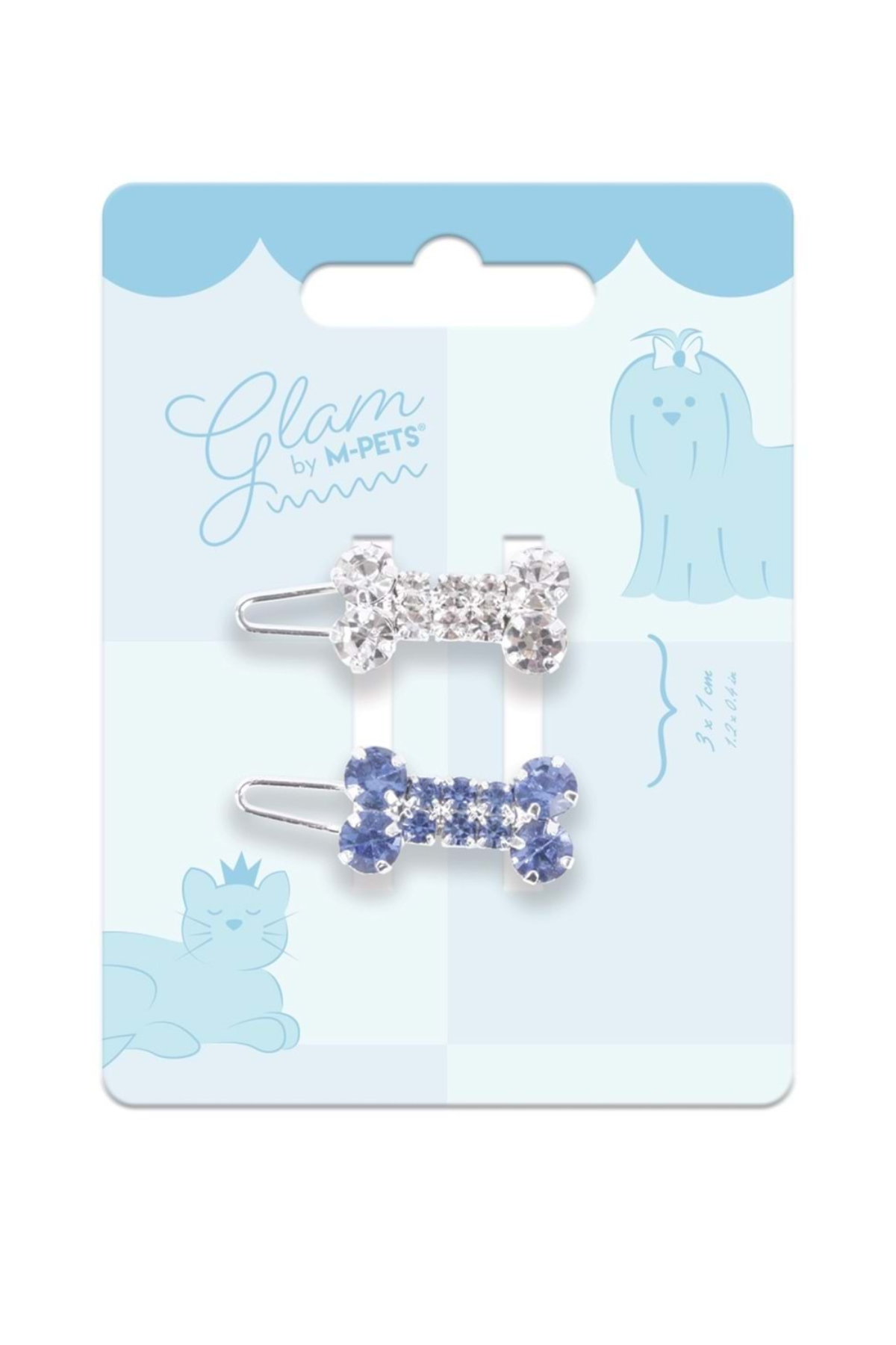 M-PETS GLAM KÖPEKLER İÇİN AKSESUAR TOKA BLUE/WHİTE