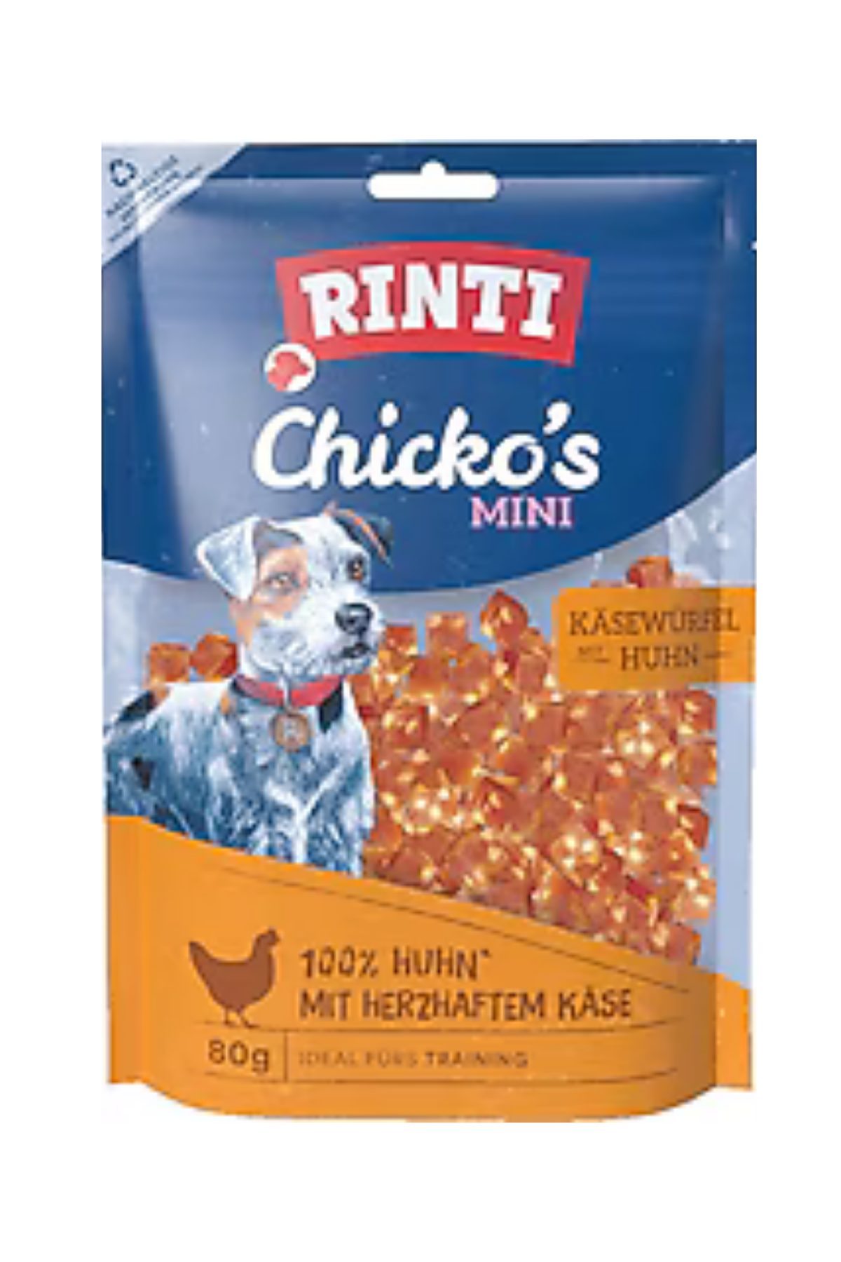 Rinti Chiko's Mini Tavuk ve Peynir Yetişkin Köpek Ödül Maması Küp