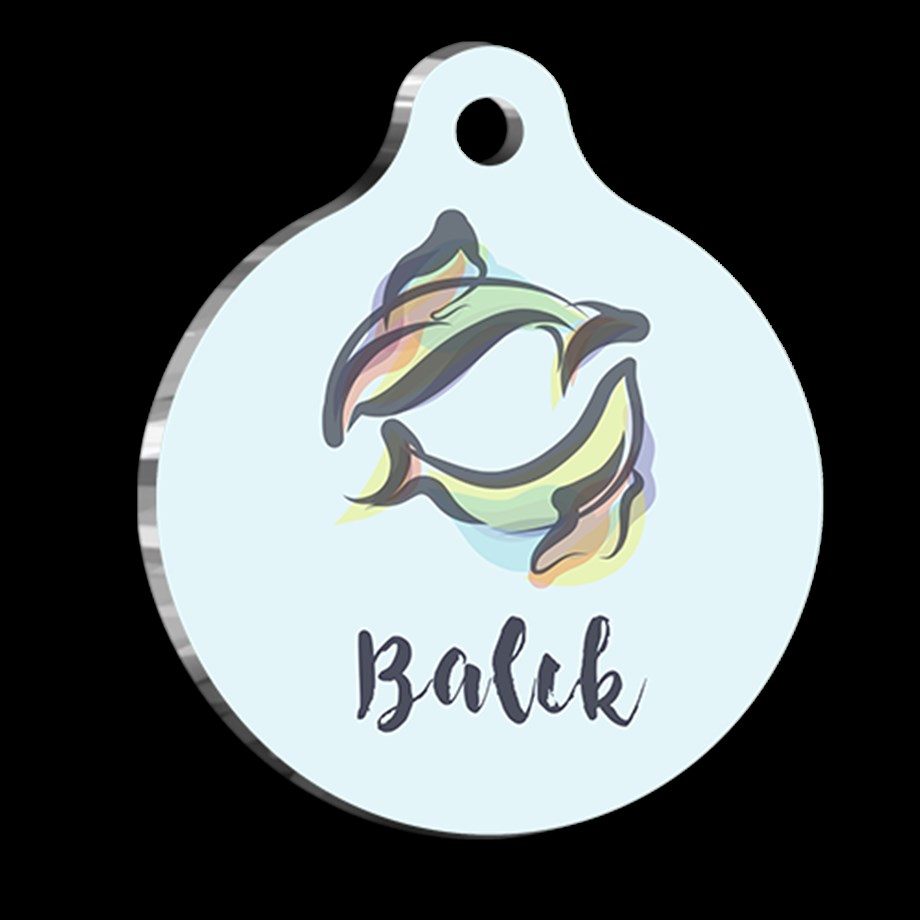 Pisces Cat Dog Tag