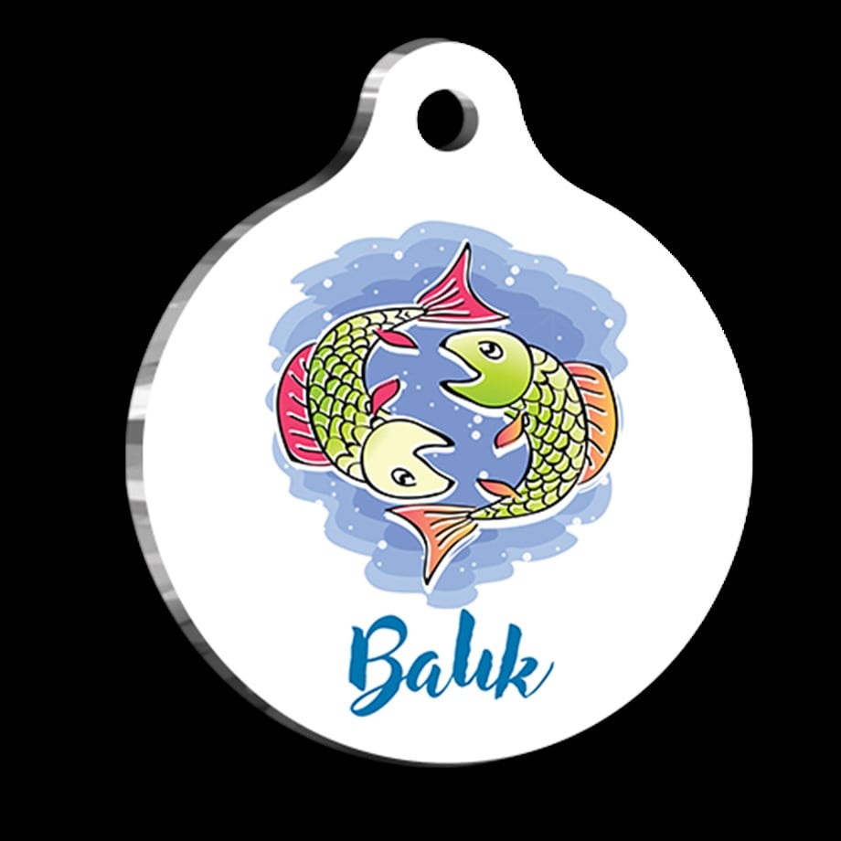 Pisces Cat Dog Tag