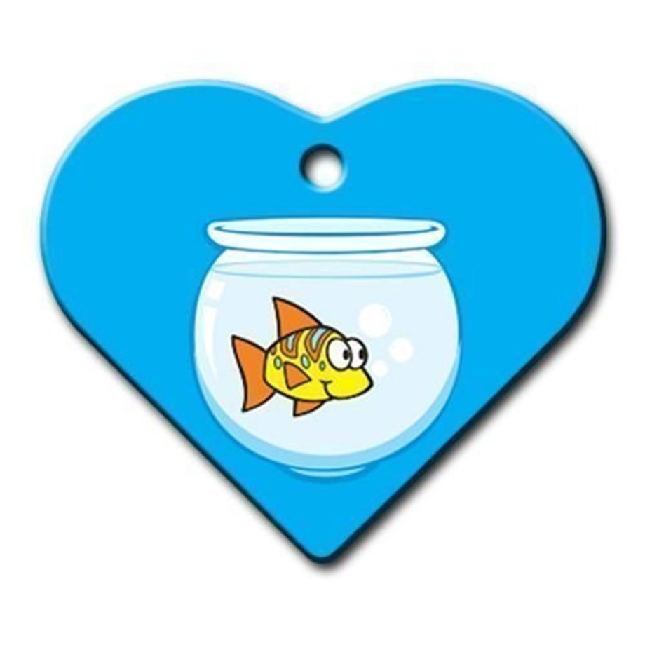 Fish Wide Heart Cat Dog Tag